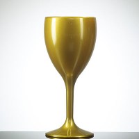 GOLD Coloured Reusable Elite Plastic Wine Glass